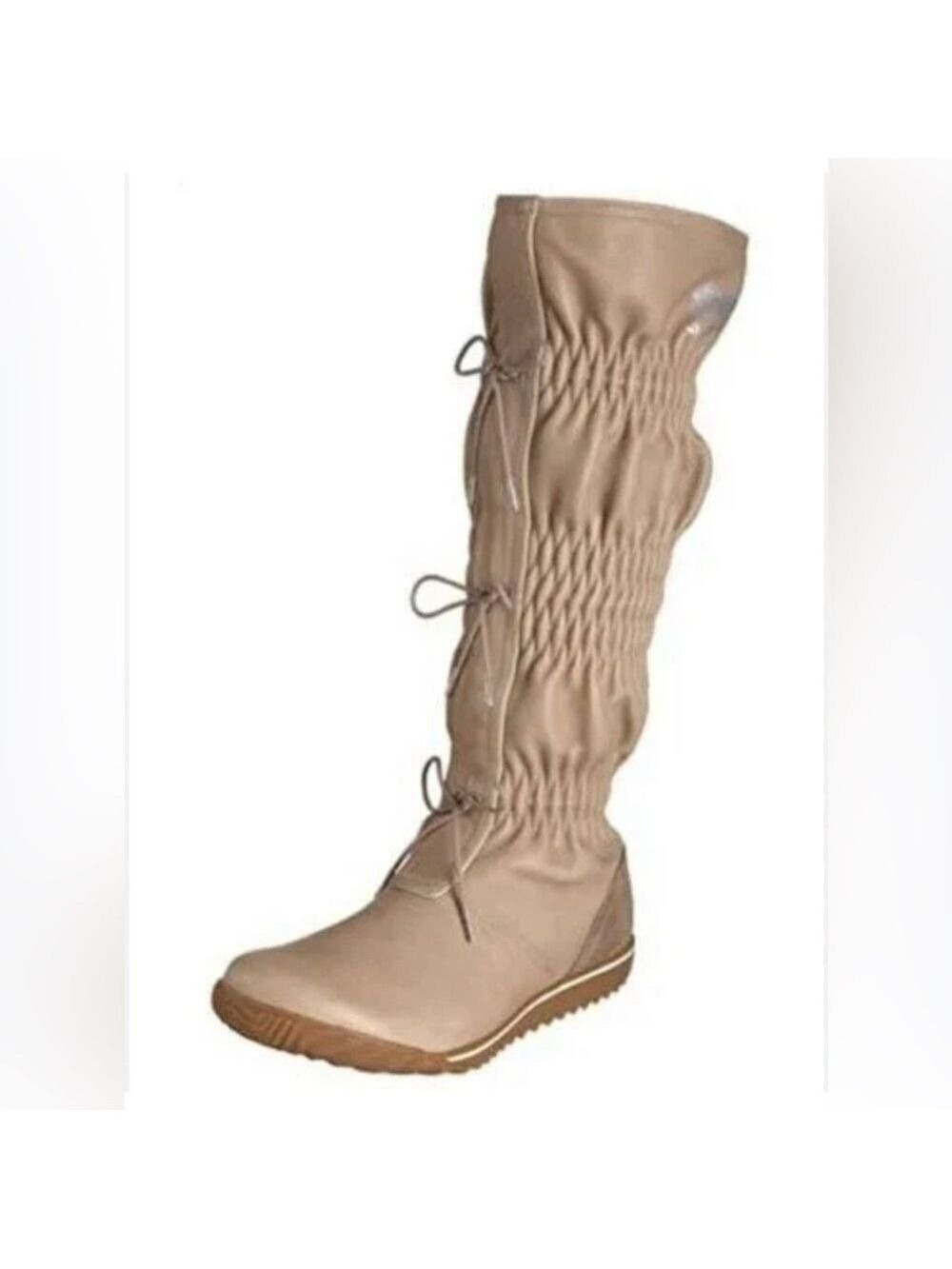 Sorel Firenzy camel ruched tall leather waterproof boots size 6